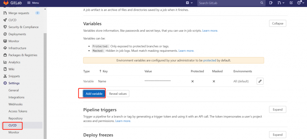 GitOps、新兴技术能力gitlab-ci/cd(五)设置变量插图